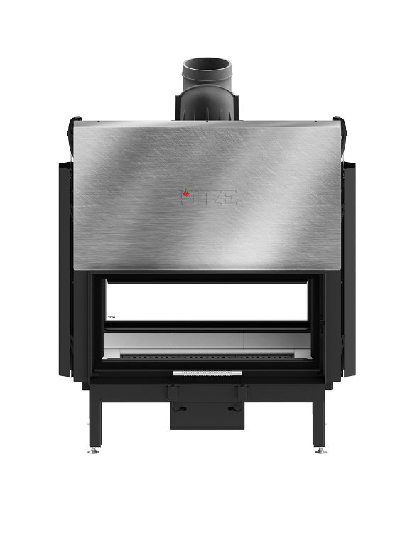 Zestaw kominek powietrzny stalowy KRATKI LUCY Prawy BLACK 14 kW Ø 200 z akcesoriami ARD90x41.DGS ARDENTE Dwustronny Gilotyna Standard 2 - Zestaw kominek powietrzny stalowy KRATKI LUCY Prawy BLACK 14 kW Ø 200 z akcesoriami